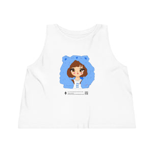 Women's Dancer Cropped Tank Top - The Enchanting Bear-Hooded Girl (LUNA)